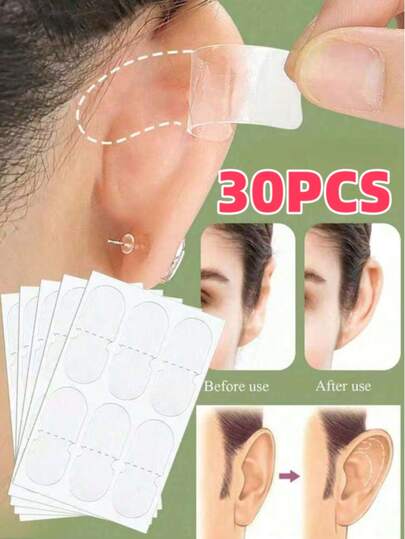 6-120 piezas Pegatinas correctoras de orejas, cinta correctora de orejas invisible autoadhesiva, pegatinas de belleza para orejas, pegatinas de orejas de elfo invisibles, clips correctores de orejas, adecuados para cosplay y disfraces, pegatinas cómodas y seguras para levantar las orejas, para maquillaje y embellecimiento, regalos, viajes, artículos baratos, artículos esenciales para viajes