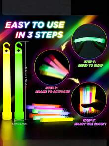 8pcs Glow Sticks - Waterproof Glow Sticks Party Favors, Long Lasting 10 Hours Glow, Ideal For Halloween, Valentine's Day Parties, Birthdays, Weddings, Carnivals, Concerts, New Year Neon Parties