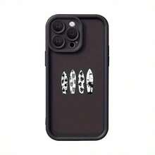 Funda de teléfono de surf de playa de verano con diseño de tabla de surf y palmera compatible con iPhone X XR XS 11 12 13 14 15 16 Pro Max - Negro - Ver 1