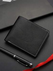 1pc Men's Short Wallet, Men's Wallet, Men's Card Holder, Horizontal Wallet, Men's Leather Wallet, Vintage Wallet, Fashion Vintage Multi-Function Zipper Wallet, Minimalist Style, Men's Gift - Multicolor - View 10