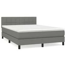 vidaXL Boxspringbett Mit Matratze, Dunkelgrau, 140x190 Cm, Stoff - 灰色 - 查看 2