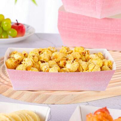 10/24pcs Gradient Silver Dot Disposable Food Boxes, Fries Boxes, Popcorn Boxes, Snack Boxes, Birthday And Family Gathering Party Decorations, Suitable For Bakeries, Burger Restaurants, Movie Theaters