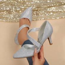 Women's Black Suede Pointed Toe Pumps – Classic 3 Inch High Heel Dress Shoes For Office, Casual, Party & Wedding - 銀色閃光 - 查看 3