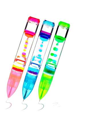 1pc Liquid Timer Pen With Extra Ink Refill - Retractable Ballpoint Pen, Creative Liquid Drip Pen With Colorful Moving Bubbles And Droplets, Suitable For Relaxation, Calming, Fidgeting, Sensory Writing - Great For Stocking Stuffers, Easter Basket Fillers, Stress And Anxiety Relief Fidget Toy