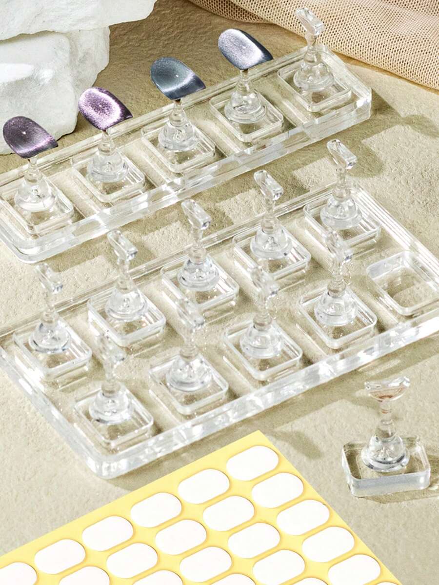 Beautizon Nailartlab 亚克力透明美甲展示架，美甲展示架，假指甲练习展示架，固定胶条，美甲配件，美甲DIY造型设计工具