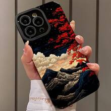 Con patrones de diseño de paisajes de manglares, luna y montañas, esta funda de teléfono creativa personalizada y clásica está diseñada con protección contra golpes y caídas, resistente a las manchas y duradera, adecuada para  17/17 Pro/17 Pro Max/17 Air/ 16/16 Pro/16 Pro Max/16 Plus/ 15/15 Pro Max/15 Pro/15 Plus/ 14/14 Pro/14 Plus/14 Pro Max/ 13/13 Pro/13 Pro Max/12/12 Pro/12 Pro Max/11/11 Pro/11 Pro Max/XR/X/XS/XS Max. Es el regalo de cumpleaños perfecto para novias, novios, esposos, esposas, amigos o para uno mismo, innovador y a la moda, adecuado tanto para hombres como para mujeres. - Negro 1824 - Ver 6
