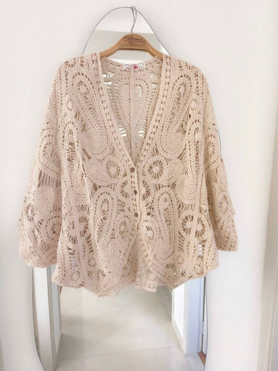 Lace Kimono - Beige 1 - View 1