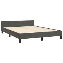 vidaXL Bettgestell Ohne Matratze, Dunkelgrau, 140x190 Cm, Samt - Grau - Übersicht 5