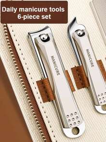 6pcs Stainless Steel Nail Clipper Set, Professional Manicure & Pedicure Tools, Portable Nail Clippers For Men And Women, Ideal For Home And Travel Nail Care - Multicolor - View 5