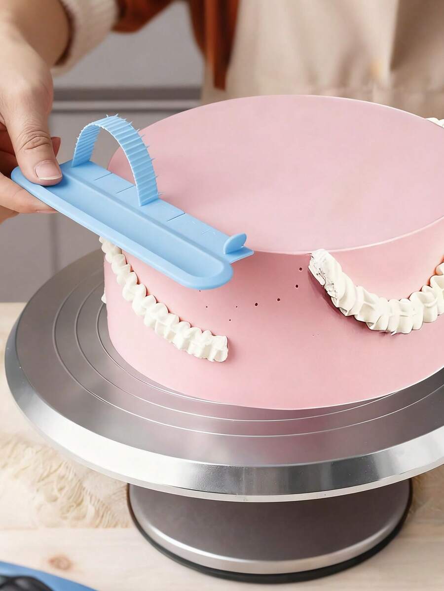 Outil incurvé pour la décoration de gâteaux avec échelle, roulette à volants pour la décoration de la crème, outil de cuisson maison DIY, assistant de décoration d'arche de gâteau, décorateur de bordure en dentelle d'arche, outil de glaçage pour la cuisson, convient pour la cuisine et la boulangerie - Multicolore - Voir 1