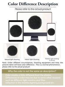 قطعة شعر مستعار أنيقة سوداء ذات تجعيدات أفريقية، ذات مظهر طبيعي، مناسبة للارتداء اليومي، مناسبة للنساء/الفتيات