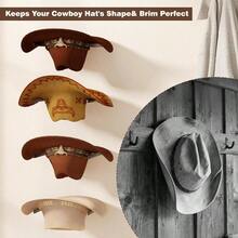 GSYY 2-Pack Metal Hat Rack For  Mount Ace-Sang Cowboy Hat Holder And DIY  Dilay Hanger Cpact Hat Organizer With Screws Black No Wooden Board - 白色 - 查看 4