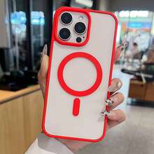 透明磁吸手机壳，兼容 17 Pro Max、16、15、14、13、12、11 Pro Plus Max、Mini 7、8、SE、16e、7P、X、XR、Xs Max，防震保护套，兼容三星 S25 Ultra、S24 Ultra、S23 FE、S22+ - 紅色 - 查看 3