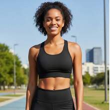 Kit Of 3 High-Support Fitness Gym Tops - Fashionable Workout Cropped Tops - 3 Tops (Various Colors) - View 4