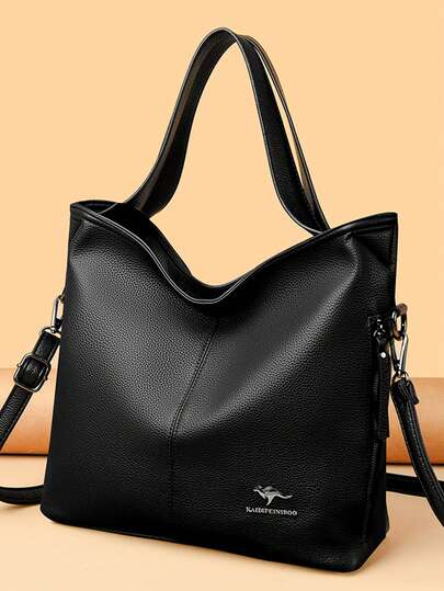 High Quality Soft Leather Female Handbags Luxury Women Shoulder Bag Solid Color Simple Large Capacity Women's Tote Bags