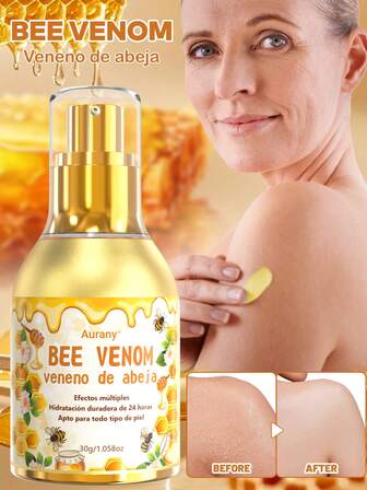AURANY Crema de abeja, hidratación 24H, ligera, aporta eficacia de hidratación duradera, hidratación suave para la piel con extracto de abeja y miel, aplicable en el Body, cuello, rodillas, manos, pies y cuidado de la zona lumbar, ideal para proporcionar hidratación duradera para atletas y personas mayores - 30g