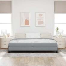 vidaXL Boxspringbett Mit Matratze, Hellgrau, 200 X 200 Cm, Stoff - Grey - View 4