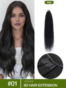 50g 8D Nano Bead Hair Extensions, Invisible Seamless Micro Ring Real Human Hair Extensions, Micro Bead Straight Hair Extensions, Invisible Mini Silicone Bead Easy To Install, Natural Straight, Perfect For Length Adding And Natural Straight Hair Texture Creation - Multicolor - View 13