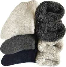 Calcetines térmicos de lana grueso de invierno merino para hombre, suaves, cálidos y cálidos(Paquete de 3/5) - Multi1-5pack-super grueso - Ver 1
