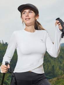 CAMEL CROWN Women's Quick-Dry UV Protection Long Sleeve Swim Shirt, White - White - View 6