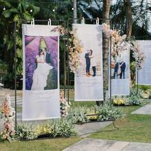 8Pcs Black Wedding Sign Holder,Adjustable Welcome To Our Wedding Sign Stand With With Design Bundle & Leather Sign Hanging Straps,Wedding Seating Chart Stand For Party,Bridal Shower,Graduation Ceremony(Posters Excluded) - Cổng vòm đen - Xem 6