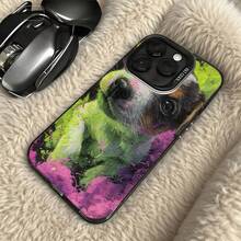 Funda de Teléfono con Impresión de Perro Colorido para iPhone 14 13 12 11 Pro Max y  Galaxy S23 S22 S21 S20, Opción de Regalo Ideal para Todas las Estaciones - Plateado - Ver 5
