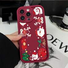 Funda de Teléfono con Patrón de Escalera de Santa Claus Compatible con iPhone 17 Air/16/15/14/13/12/11 Pro Max 14/15/16 Plus, 16E, 12/13 Mini, X/XS/XR/XS Max, Compatible con Samsung Galaxy A03/A03S/A04/A04E/A05/A05S/A06/A12/A13/A15/A16/A21S/A24/A25/A32/A34/A35/A54/A55, S20/S21/S22/S23/S24 FE/Plus/Ultra, F15, M35/M55, Note20/Note20 Ultra Protección de Teléfono - Burdeos - Ver 2