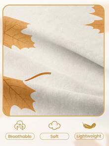 1 pieza Sábana ajustable, con estampado digital de hojas de arce otoñal, protector de colchón transpirable, diseño de bolsillo profundo, se ajusta a colchones de tamaño individual/doble/queen/king, lavable a máquina, a prueba de polvo, anti-pelusas, apto para todas las estaciones, ropa de cama cómoda para todo el año, decoración de dormitorio otoñal retro, decoración de habitación con tema de hojas de arce