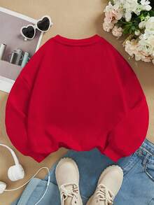 Sudadera estampada navideña con letras "MERRY CHRISTMAS" | Moderna, divertida y cómoda - Rojo - Ver 2