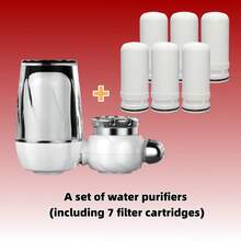 1 Piece Faucet Water Filter With Ceramic Filter Cartridge, Reusable And Washable, 7-Stage Activated Carbon Filter, Physical Filtration To Remove Impurities And Purify Tap Water, Faucet Mounted Water Filter - White - View 3