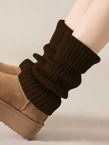 1/3/5/10/20/30 Pairs Of Women's Leg Warmer, White Knitted Warm Calf Socks, Suitable For Autumn And Winter. Women's Slouch Socks, Warm, Prevent Air Leakage At The Cuffs, Chunky Knit Detail Soft Warm Keeping & Fashionable Layering Function Autumn And Winter, Warm And Comfortable,White Leg Warmers Leg Warmers - Multicolor - View 18