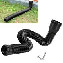 Rain Gutter Downspout Extensions Flexible Connector Downspout Extender Universal - Black - View 5