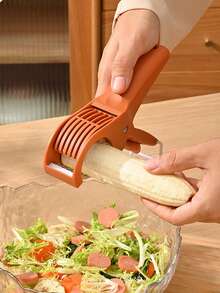 2 piezas Rebanador de acero inoxidable para verduras y frutas, cuchillo para cortar zanahorias, plátanos, pepinos, herramientas de cocina para ensaladas - Multicolor - Ver 2