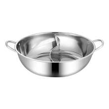 32cm Stainless Steel Twin Divided Double Hotpot Cooker Gas Stove Compatible Pot Home Kitchen Cookware Soup Cooking Pot - As Shown - View 1