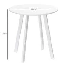 HOMCOM Round Dining Table, Side Table, Dining Table, Slanted Legs, White, 72x72x75 Cm - White - View 3