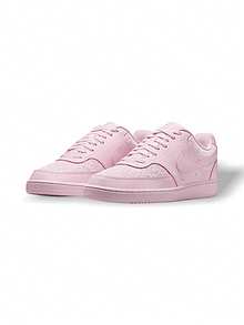 Nike W Court Vision LO TRND 女款运动鞋 吸汗透气保暖轻便百搭 纯色Logo 弹性好 易洗速干 运动户外跑步上学日常粉色 HJ5846-600 - 粉色 - 查看 2