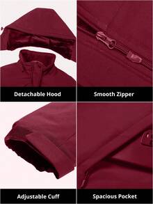 CAMEL CROWN Women's Ski Jacket, Warm Fleece Lined Waterproof Snowboarding Jacket For Winter Outdoor Sports - Hot Pink - View 7