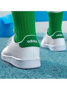 Adidas neo ADVANTAGE 舒適百搭 耐磨 低筒 兒童板鞋 - 白色 - 查看 2