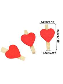 20Pcs Mini Heart Clothespins With String, 1.2Inch Wooden Heart Clothes Pins, Small Red Heart Woodden Photo Clips With 9.8Ft Jute Twine For Wedding,Crafts,Hanging Photo Display - Multicolor - View 6