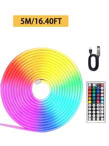 5M RGB Flexible LED Neon Strip Lights, USB Powered Decorative Neon Lights For Indoor And Outdoor Use, DIY Neon Lamp, Suitable For Room, Wall, Holiday And Party - Multi-color light - View 17