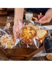 50/100个装面包袋、吐司袋、面包包装袋、自粘袋、烘焙食品和水果包装袋、自封袋、家居厨房收纳袋、返校用品 - 彩色 - 查看 7