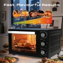 SUPERLEX 20L Oven Bbq Gril, Microwave Oven, 6 Power Levels, Equipped With A 60-Minute Timer And Automatic Power Off Function, A Toaster Oven With Adjustable Temperature From 100°C To 230°C,  Touch Handle Design, A Hot Air Fryer, And A 1200W Electric Oven Suitable For Kitchen Roast Chicken, French Fries, Toast, And Hamburgers - 英規插(220-240V) - 查看 9