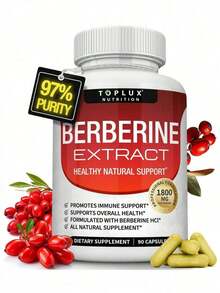 Toplux Berberine Supplement 1800mg Pure Berberine Hcl Supports Healthy Levels 90 Capsules - 1 - Xem 2