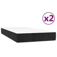 vidaXL Boxspringbett Mit Matratze, Schwarz, 200x200 Cm, Samt - Black - View 5