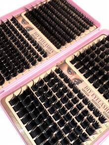 300D/200D/160D/100D High Capacity Eyelash Book, 432pcs Thick & Fluffy Wispy Faux Mink Lashes, 0.07mm D Curl, 10-16mm Mixed Length, Natural Soft Eyelash Extension Makeup, Suitable For Any Style, Reusable - D - 查看 3