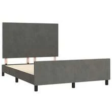 vidaXL Bettgestell Ohne Matratze, Dunkelgrau, 140x190 Cm, Samt - Grigio - Visualizzare 4