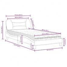vidaXL Bett Mit Matratze "Hvar" Dunkelgrau 100x200 Cm Stoff - Grey - View 11