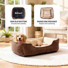 HAZOOWILL All-Season Dog Bed Mat - Soft Square Pet Bed Cushion, Suitable For Small To Large Dogs & Cats, High Resilience PP Fiber Filled, Comfortable & Durable Lounge-Style Design, Multiple Sizes & Colors Available - Multicolor - View 5