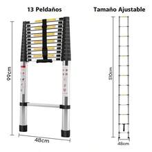 Escalera Telescópica de 5m con Pies Antideslizantes, Escalera Compacta Multiusos de Acero Inoxidable, Escalera Plegable para Hogar, RV, Techo, ático, Acceso al ático,Escalera Ahorradora de Espacio,Escalera Ligera,Escalera Ajustable,Escalera Multiusos,Propietarios de viviendas,Entusiastas del - Plateado - Ver 4