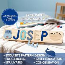 (CUSTOMIZED)1pc Customized Wooden Puzzle,1st Birthday Gift For Toddlers,Preschoolers Toys For 1,2,3,4,5,6 Years Old Children,Montessori Toys For Kids,Early Education Toys For Boys,Cognitive Toys For Girls,Beautiful Color Suitable Girls,Personalized Name Puzzle,Customized 3D Alphabet Jigsaw Puzzle - Blue - View 5